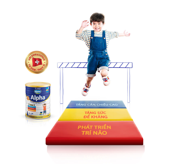 Dielac Alpha với công thức 3 trong 1 cung cấp đầy đủ các dưỡng chất thiết yếu hỗ trợ phát triển não bộ, giúp tăng cân, chiều cao và tăng sức đề kháng.