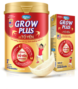 Dielac Grow Plus có Tổ Yến là sữa chuyên biệt dành cho trẻ suy dinh dưỡng, thấp còi trên 3 tuổi