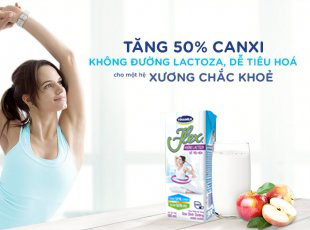 Tăng 50% canxi, không đường lactoza, cho một hệ xương chắc khỏe