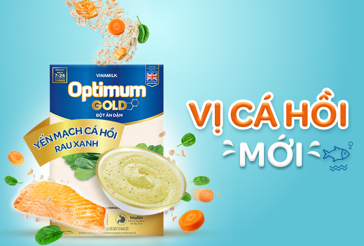 Bột ăn dặm Optimum Gold vị Cá hồi mới